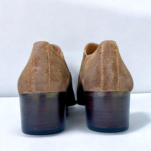 Frye Eleanor Chestnut Oiled Suede Leather Western Shootie Ankle Boots Women 8.5 - Picture 6 of 9